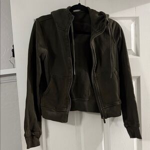 lululemon athletica Olive Green Hooded Zip Jacket